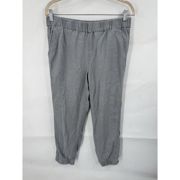 J. Crew Linen Lyocell Tapered Pant Women 6 Silver Casual Beach Summer Lounge - Picture 1 of 9